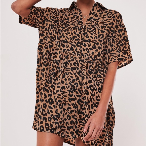 leopard print smock dress